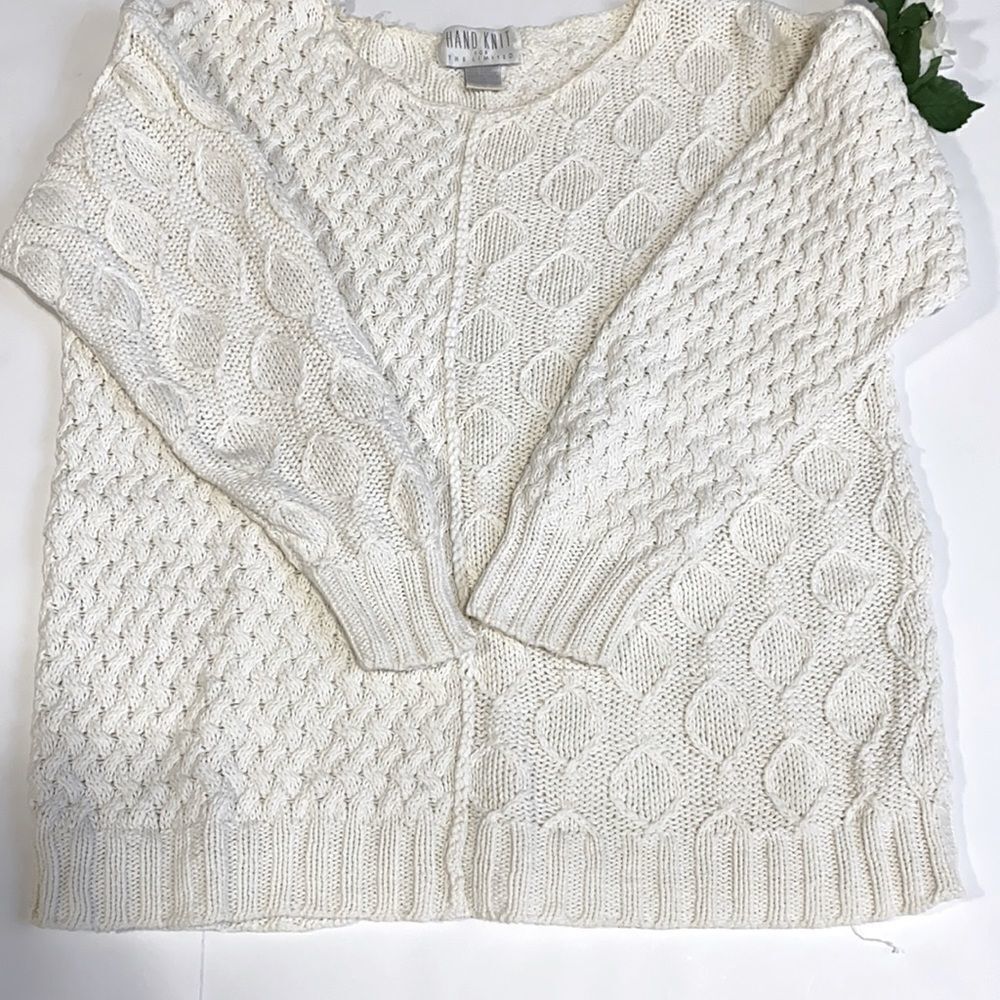 Vintage Hand Knit For The Limited Crew Neck Chunky Ramie Sweater M‎